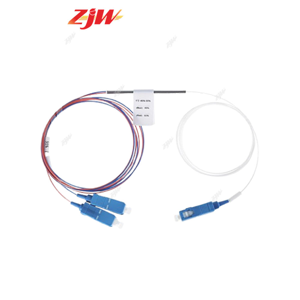 ZJW Fiber  1:2  FBT Splitter  Connector Fiber Splitter SC/UPC Ratio 50/50 60/40 70/30 75/25 80/20