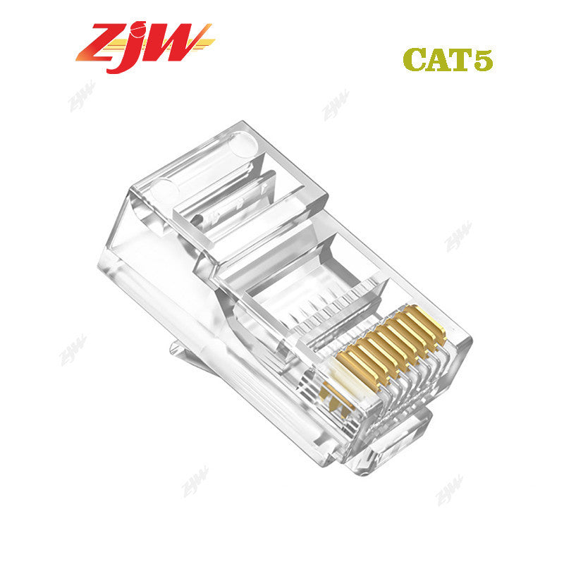 ZJW 100 Pcs  CAT5/CAT6 FTP RJ45 Pass Through connector  RJ45 Connector Cat5e Cat6 connector