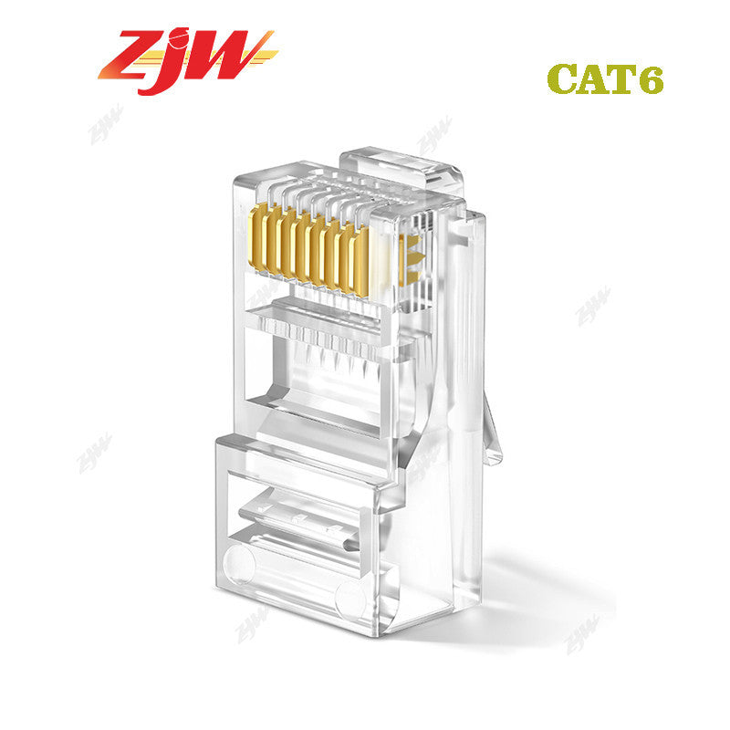 ZJW 100 Pcs  CAT5/CAT6 FTP RJ45 Pass Through connector  RJ45 Connector Cat5e Cat6 connector