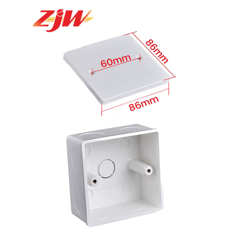ZJW 1pc 86*86mm Wall Mounted Junction Box BS Plastic IP55  Connection Box Cable Branch Box
