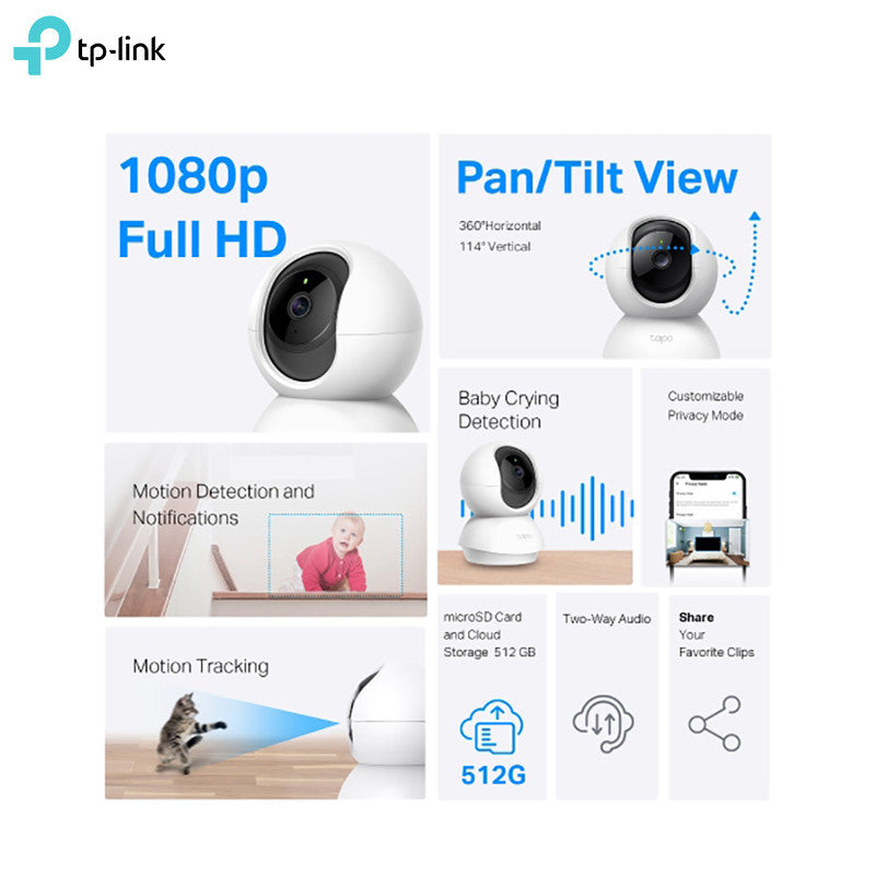 C200C TAPO 360° 1080P Pan/Tilt Home Security Wi-Fi Camera | WiFi Camera | TP LINK