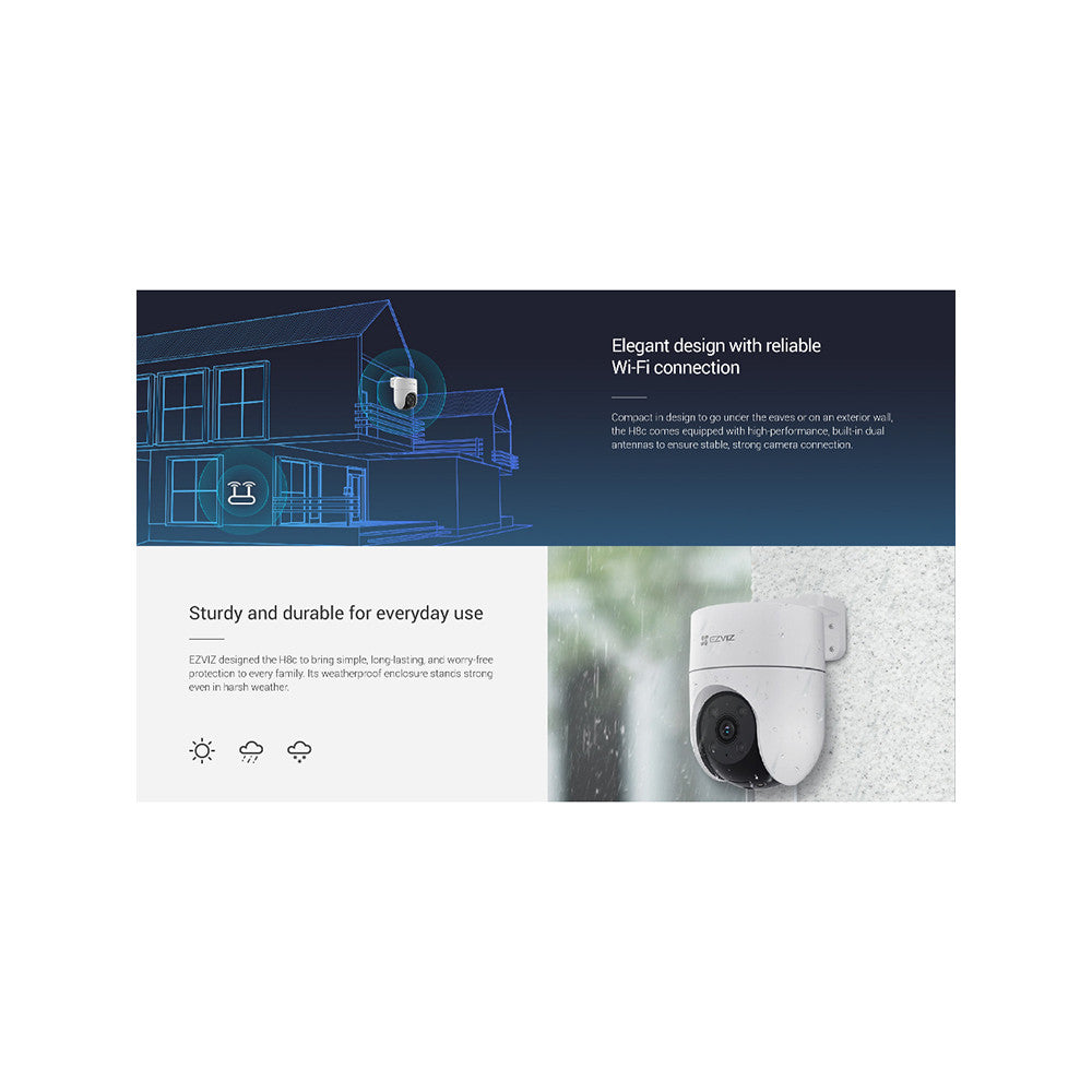 EZVIZ H8C PRO 3MP / 4MP Outdoor CCTV Camera  2way Talk Color Night 360° Pan Tilt Waterproof