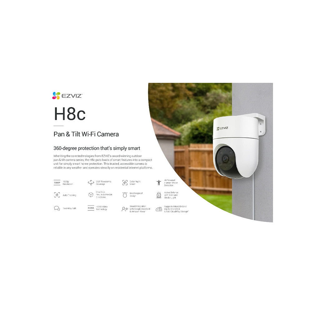 EZVIZ H8C PRO 3MP / 4MP Outdoor CCTV Camera  2way Talk Color Night 360° Pan Tilt Waterproof
