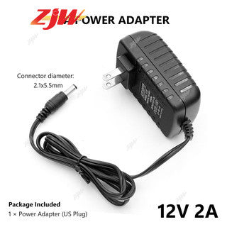 ZJW 12V 1A/2A AC/DC Adapter Charger Power Supply For CCTV Security / TV Plus / WIFI Routers / DVD
