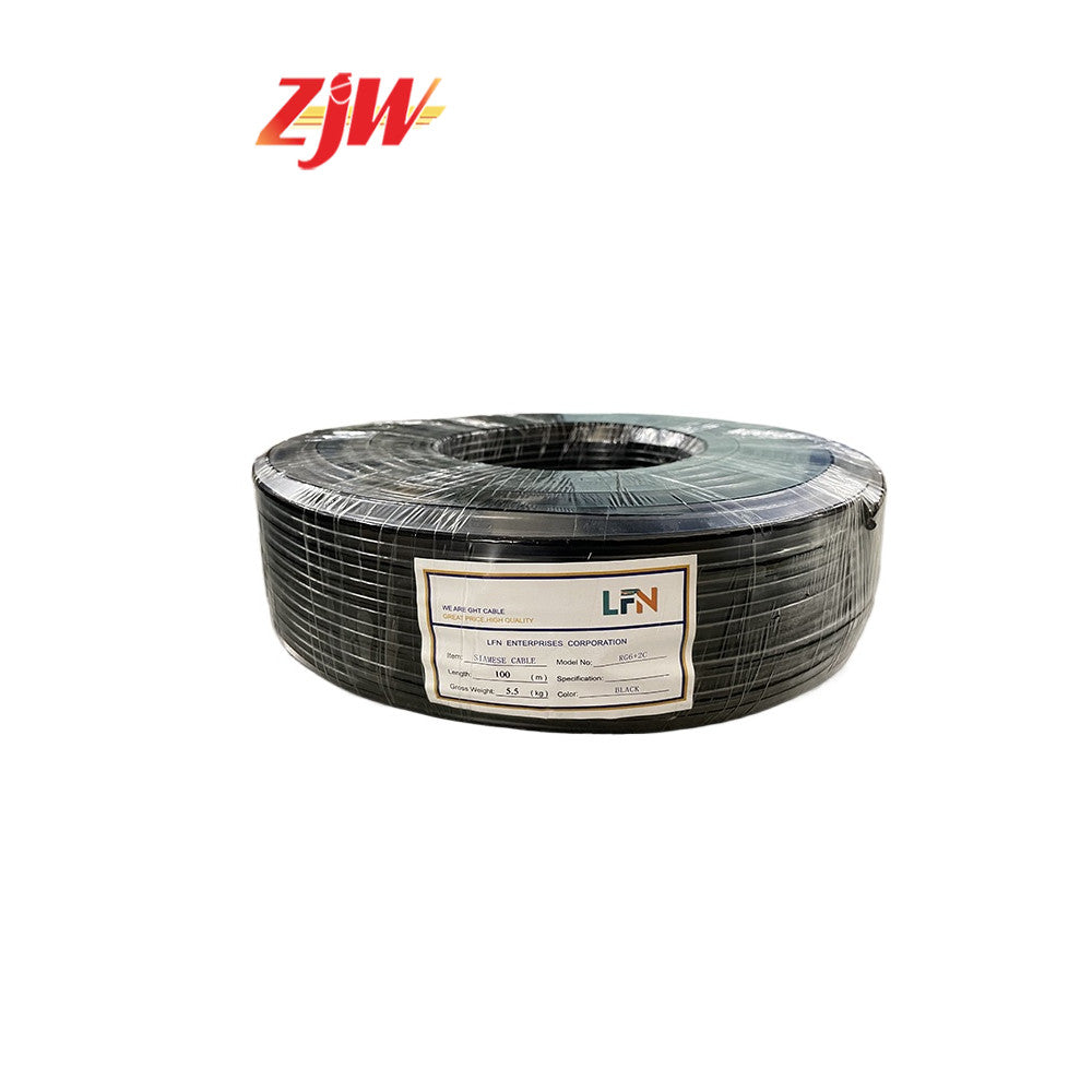RG6 Siamese Cable 100 Meters / 200 Meters / 300 Meters for installation of Analog CCTV Cameras