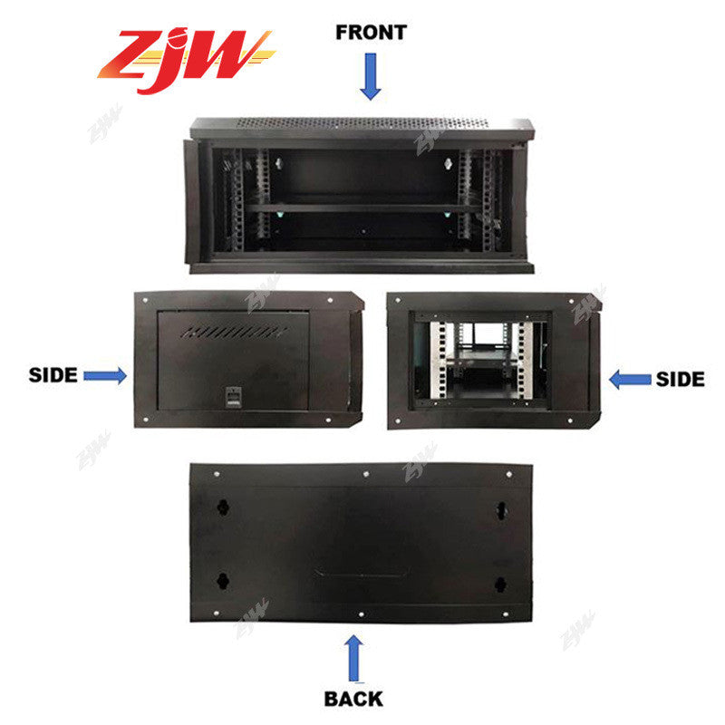 ZJW 4U  Data Cabinet Network Cabinet Wall-mounted Monitoring Weak-box Computer Cabinet