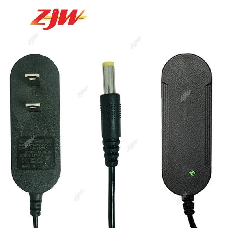 ZJW 12V 1A Power Adapter AC100-240V 12W Power Supply with LED light (Oval)