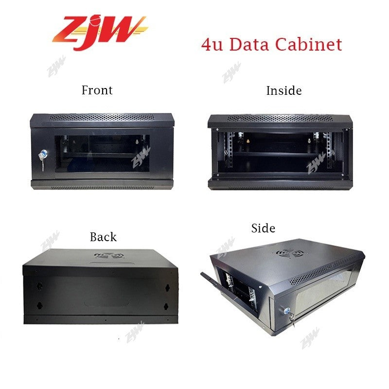 ZJW 4U  Data Cabinet Network Cabinet Wall-mounted Monitoring Weak-box Computer Cabinet
