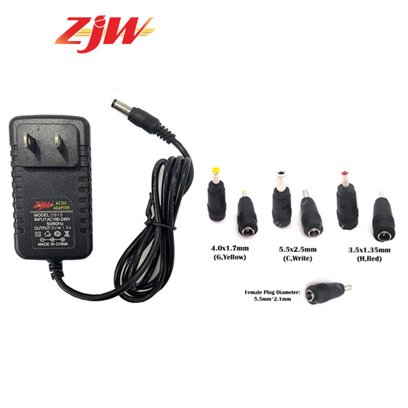 ZJW 9V 1A 1.5A Power Adapter  Negative Positive  AC/DC Power Supply Switch Adaptor Piano Modem