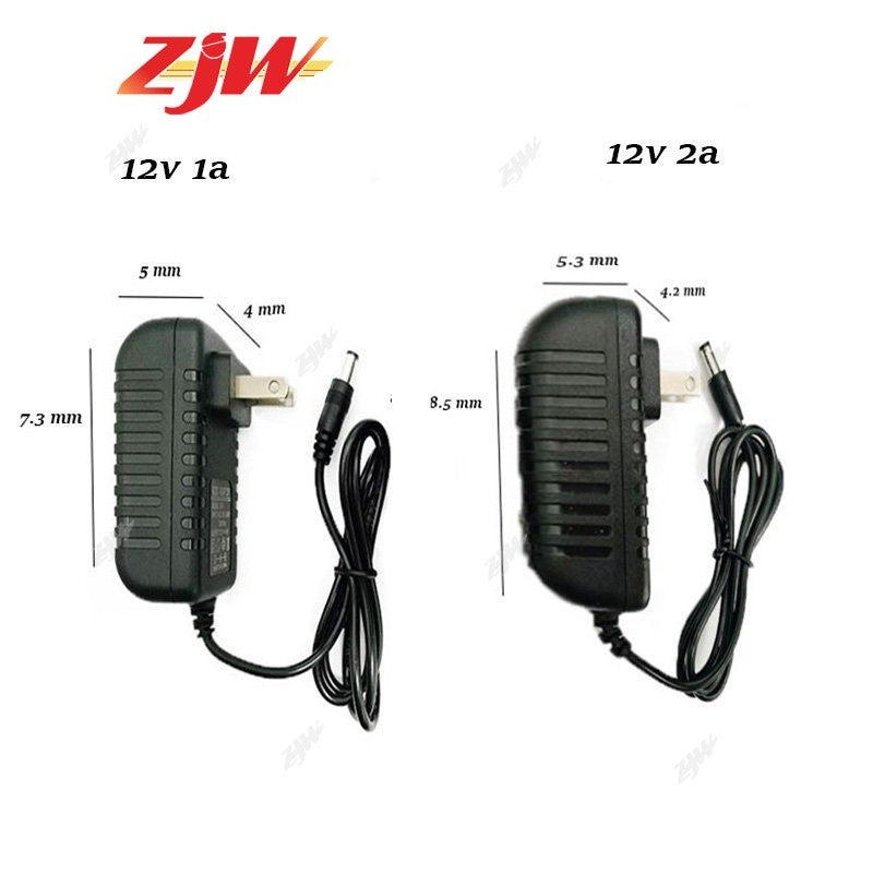 ZJW 12V 1A/2A AC/DC Adapter Charger Power Supply For CCTV Security / TV Plus / WIFI Routers / DVD