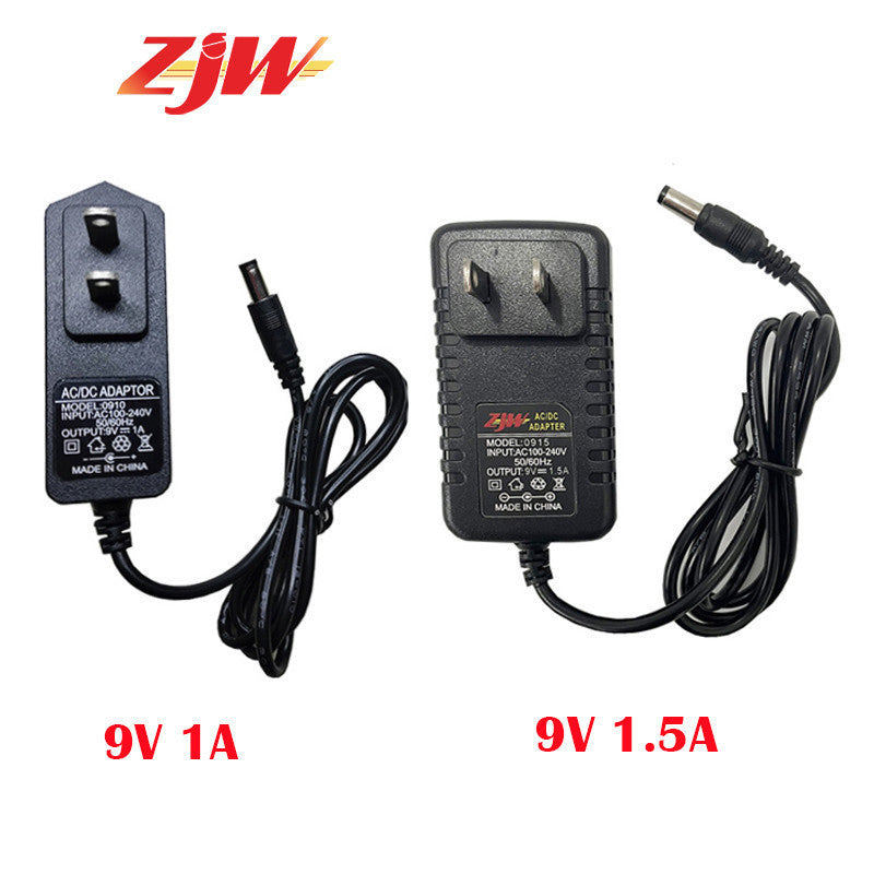 ZJW 9V 1A 1.5A Power Adapter  Negative Positive  AC/DC Power Supply Switch Adaptor Piano Modem