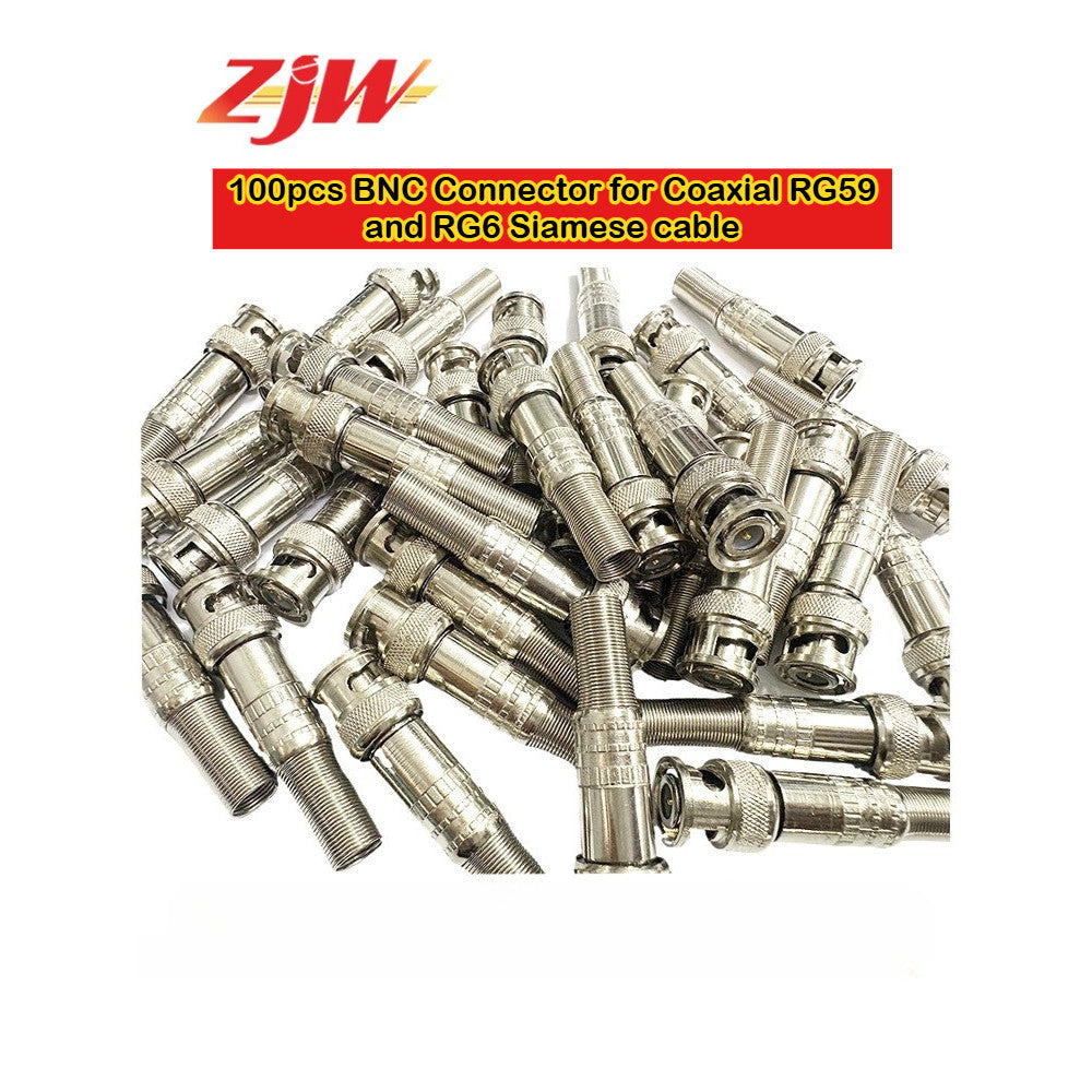 100pcs BNC Connector for Coaxial RG6 Siamese cable and  RG59