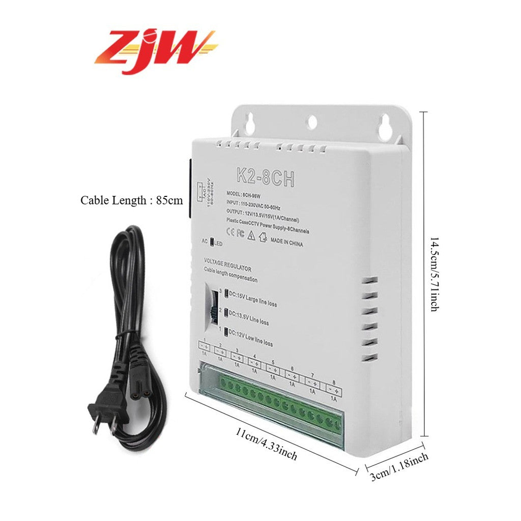 K2-4CH/8CH 12V 1A CCTV Centralized Power Supply Channel Output Switching Mode Power Supply