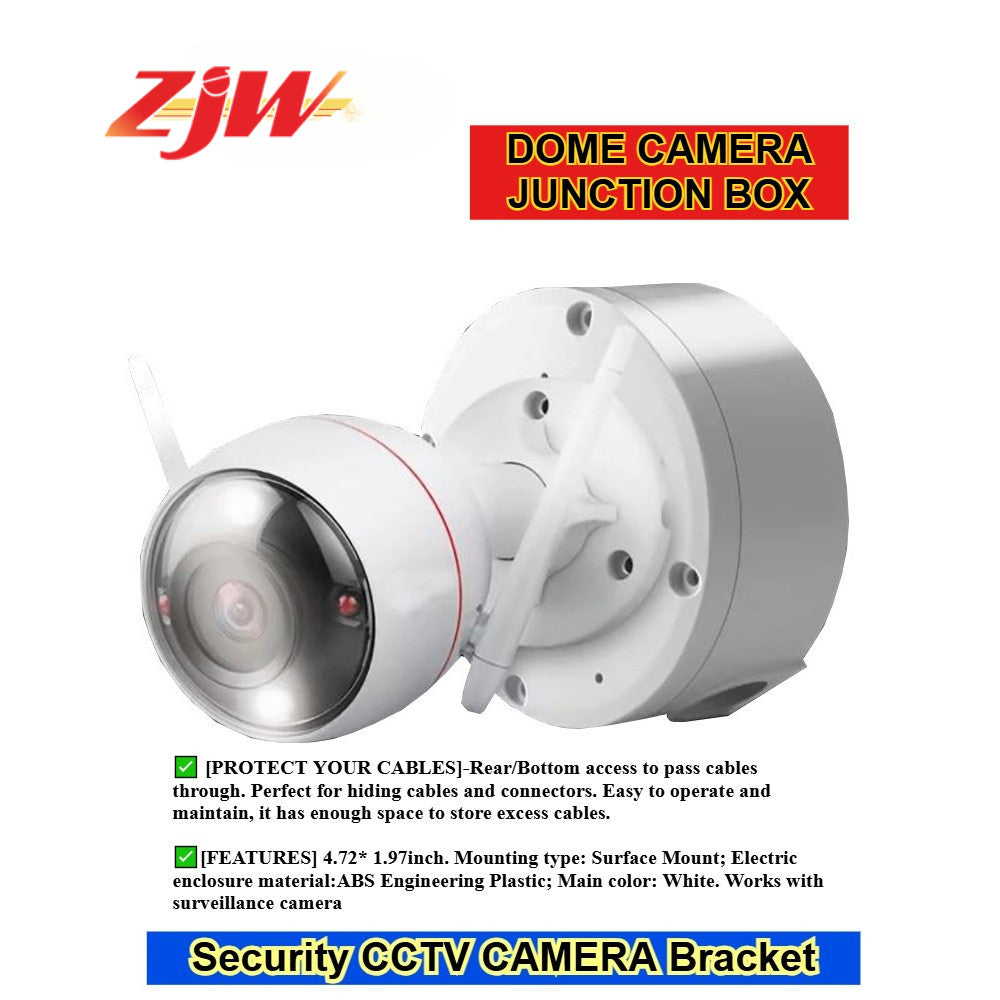 ZJW Dome Camera Junction Box Security Camera Bracket CCTV IP Surveillance Cameras Holder ABS